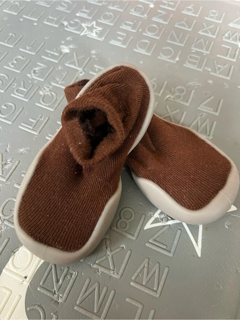 Brown Sock-Style Baby Shoes